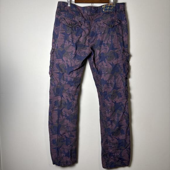 Darring Men's Cargo Camo Pants Size 36x34 Indie Grunge Goblin Streetwear Maroon - Picture 2 of 9